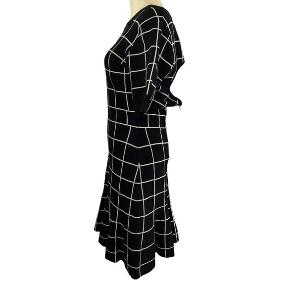 Like new MILLY Black & White Windowpane Jacquard Mini A-Line Dress Size โฆ - Picture 11 of 15